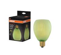 OSRAM Oval Decor LED Flat Lamp 3.5W 827 E27 Non-Dim in Coloured Glass Green 3.5 W, Verde