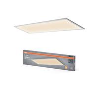 OSRAM Planon Plus ceiling light in white with advanced LED technology, 36 W, rectangular shape (1,200 x 300 mm), warm white light colour at 3,000 K, aluminium housing, frosted PMMA diffuser