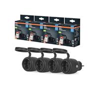 OSRAM Presa esterna SMART+ WiFi Matter Outdoor Plug, 3680W, 16A, IP44, nera, giardino, balcone,4-Pack
