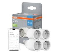 OSRAM Presa EU SMART+ WiFi Matter Plug, 2300W, 10A, IP20, bianco, Alexa, Google Home, Apple HomeKit,4-Pack