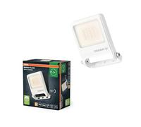OSRAM Proiettore LED ENDURA FLOOD PC 10W, bianco caldo 3000K, 1000 lumen, proiettore bianco IP65, materiale riciclato, staffa di montaggio 180°, bianco