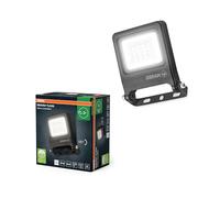 OSRAM Proiettore LED ENDURA FLOOD PC 10W, bianco freddo 4000K, 1000 lumen, proiettore resistente alle intemperie IP65, alluminio riciclato, girevole a 180°, grigio scuro