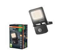 OSRAM Proiettore LED ENDURA FLOOD PC 10W con sensore, bianco caldo 3000K, 1000 lumen, rilevatore di movimento IP44, sensore crepuscolare 2-1000 lux
