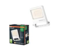 OSRAM Proiettore LED ENDURA FLOOD PC 20W, bianco caldo 3000K, 1800 lumen, IP65, in alluminio riciclato, staffa girevole a 180°, bianco