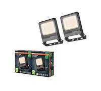 OSRAM Proiettore LED ENDURA FLOOD PC 30W, bianco caldo 3000K, 3000 lumen, proiettore IP65 ecologico, angolo di fascio 110°, 100 lm/W, grigio,2-Pack