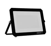 OSRAM Proiettore LED LUX moderno 100W, 9000lm, 6500K, IP65, alluminio nero, faretto per esterni, vetro satinato