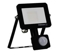 OSRAM Proiettore LED LUX moderno 10W, 900lm, 4000K, faretto per esterni, sensore, IP65, alluminio nero, vetro satinato