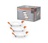 OSRAM Set di faretti ad incasso con driver integrato, 3x85mm 3000K bianco, in plastica, protezione IP20 per applicazioni in interni, accessori di montaggio inclusi