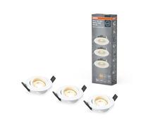 OSRAM Set faretti a incasso dimmerabili in continuo con interruttore a parete, bianco in alluminio, con modulo LED integrato e driver, protezione IP20 per interni e controsoffitti
