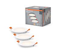 OSRAM Set faretti da incasso con driver integrato, stretti 3x120mm 3000K, in plastica bianca, protezione IP20 per applicazioni in interni, accessori di montaggio inclusi