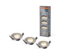 OSRAM set faretti incasso dimmerabili continuo spazzolato | Spot Set Adj Simple Dim, Spot lights and ceiling spots, 90 mm dia, 15000 h, confezione da 3