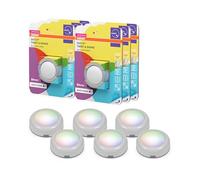 OSRAM SMART+ DOT-IT TWIST & SHAKE, luce notturna mobile intelligente o luce per bambini con 16 milioni di colori RGB, controllabile tramite pressione e rotazione o app, magnetica, confezione da 6