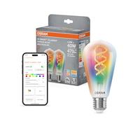 OSRAM SMART+ Edison a filamento RGB (confezione da 2, E27, 5W) - luce da 2700 a 6500K - 16M colori - Matter via Wi-Fi - Alexa, Google, Apple