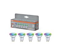OSRAM SMART+ Faretto LED RGB PAR15 (confezione da 5, GU10, 5W) - RGB + luce bianca regolabile - Matter via Wi-Fi - Alexa, Google, Apple