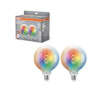 OSRAM SMART+ Globe a filamento RGB (confezione da 2, E27, 5W) - RGB + bianco caldo/freddo - compatibile con Matter via Wi-Fi - Alexa, Google, Apple