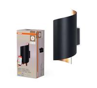 OSRAM SMART+ Matter over Wifi Orbis Lampada a parete Twist, 230x127mm, 12W, 700lm, temperatura colore regolabile 3000-6500K tramite Tunable White, dimmerabile, IP20, alluminio, nero, LED non