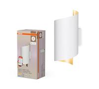 OSRAM SMART+ Matter over Wifi Orbis Lampada a parete Twist, 230x127mm, 12W, 900lm, temperatura colore regolabile 3000-6500K tramite Tunable White, dimmerabile, IP20, alluminio, bianco, LED non