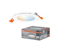 OSRAM SMART+ Matter over Wifi Orbis Slim Downlight 120mm, con driver integrato, TW e dimmerabile, in plastica bianca, protezione IP20 per applicazioni in interni