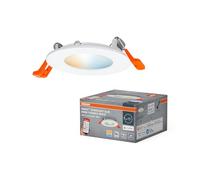OSRAM SMART+ Matter over Wifi Orbis Slim Downlight a incasso 85mm con driver integrato, TW e dimmerabile, bianco in plastica, protezione IP20 per applicazioni in interni