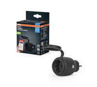 OSRAM SMART+ MATTER Presa esterna, Presa di corrente esterna con monitoraggio dei consumi in nero in PP, Protezione IP44, Integrazione di dispositivi nella casa intelligente