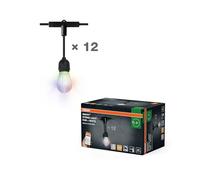 OSRAM SMART+ String catena di luci colorate WiFi da esterno, 4,5 W, 240 lm, nera, luce bianca calda (3000 K) e luce colorata, controllo via SMART+ App, compatibile con Amazon, Google, IP44