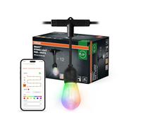 OSRAM SMART+ String catena di luci colorate WiFi da esterno, 4,5 W, 240 lm, nera, luce bianca calda (3000 K) e luce colorata, controllo via SMART+ App, compatibile con Amazon, Google, IP44