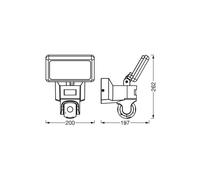 OSRAM SMART+ Telecamera LED per esterni WiFi FLOOD, grafite, sensore IP44 OSRAM SMART+