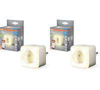 OSRAM SMART+ WIFI Presa UE con luce notturna bianca, IP20, per integrazione dispositivi smart home e sicurezza (Confezione da 2)