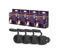 OSRAM SMART+ ZIGBEE Presa per esterni, Presa esterna con monitoraggio dei consumi in nero in PP, protezione IP44, integrazione dispositivi nella smart home,4-Pack