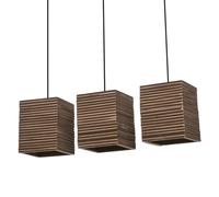 OSRAM sospensione a 3 luci Decor Cardboard Square, col. marrone, in cartone ondu