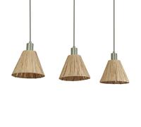 OSRAM sospensione a 3 luci Decor Raffia Linear, col. verde, in rafia e metallo,
