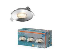 OSRAM Spot Set Faretto LED da incasso DIM IP44 827 Cromo, set da 3 faretti da bagno dimmerabili orientabili, bianco caldo 2700K