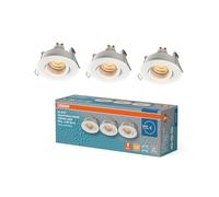 OSRAM Faretto da incasso a LED Spot Set IP65 Press 4,5W Bianco, 320lm 2700K Bianco caldo, CRI≥80, adatto per ambienti umidi, set da 3