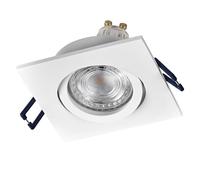OSRAM Faretto da incasso LED Spot Set quadrato flessibile bianco, 4,5W 2700K bianco caldo, alluminio, montaggio a scatto, set da 3