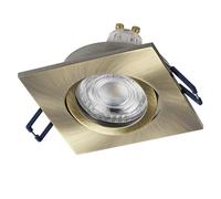 OSRAM Faretto da incasso LED Spot Set quadrato flessibile in ottone patinato, 4,5 W, bianco caldo 2700 K, alluminio, montaggio a scatto, set da 3
