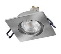 OSRAM Faretto da incasso LED Spot Set quadrato flessibile nichel satinato, 4,5 W 2700 K bianco caldo, alluminio, montaggio a scatto, set da 3