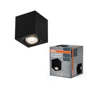 OSRAM Spot Surface faretto quadrato da soffitto, nero, con attacco GU10, compatibile con lampada normale o smart, angolo di emissione della luce flessibile, protezione IP20, alta qualità