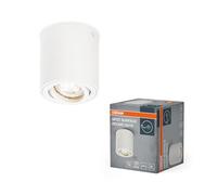 OSRAM Spot Surface faretto rotondo da soffitto, bianco, con attacco GU10, compatibile con lampada normale o smart, angolo di emissione della luce flessibile, protezione IP20, alta qualità