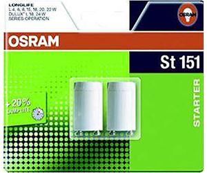 Osram Starter per Tubo Fluorescente, G13, 22 watts, Bianco, 2 Unità