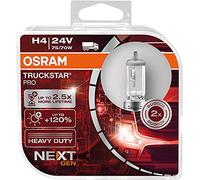 OSRAM TRUCKSTAR PRO H4, +120% più luminosa, lampada alogena per fari, 64196TSP-HCB, lampada per camion 24V, Duo Box (2 lampade)