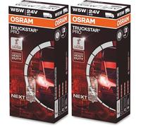 OSRAM TRUCKSTAR PRO W5W, lampada alogena per fari, 2845TSP, lampada per camion 24V, astuccio (10 lampade) (Confezione da 2)