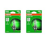 OSRAM ULTRA LIFE, H4, lampada per fari alogena, blister singolo (1 lampada) (Confezione da 2)