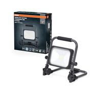 OSRAM VAL BAT Faro da lavoro LED, grigio scuro/nero, 20W, 2000lm, colore della luce bianco freddo, alimentato a batteria, funzione di ricarica USB grazie al power bank integrato, portatile, IP54,