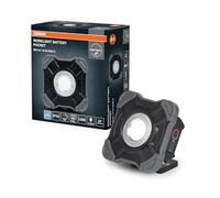 OSRAM VAL BAT POCKET Faro da lavoro a LED, grigio scuro/nero, 10 W, 1000 lm, colore della luce bianco freddo, step dimming, alimentato a batteria, piccolo, portatile, con supporto, tascabile, IP54,