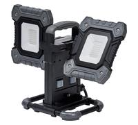 OSRAM VAL FLEX Faro da lavoro a LED, grigio scuro/nero, 2x30W, 6450lm, colore della luce bianco freddo, con teste ruotabili di 270° in verticale e di 180° in orizzontale, con cavo, IP54, 6500K.