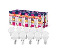 OSRAM Valore a stella a LED Classica lampada LED P40 per presa E14, forma di caduta, FR, 470 lumen, bianco caldo, 2700k, sostituzione per lampadine da 40w venzionali, non dimmerabile, 10 pacchetti