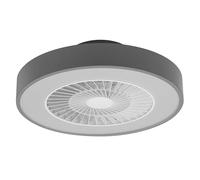 OSRAM Ventilatore da soffitto WiFi con lampada LED, colore della luce bianco caldo a bianco luce diurna, 2500 lumen, controllo WiFi e telecomando, dimmerabile, 78 W, grigio