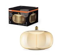 OSRAM Vintage 1906 Big Elipse è una dimmerabile realizzata in plastica con un filamento a forma di ellisse. Offre 12 W per 500 lm, attacco E27, design ambra, diametro 300 mm, CRI 80, 1800 K.