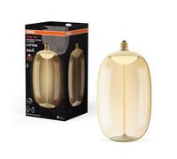 OSRAM Vintage 1906 Big Elipse Oval è una dimmerabile realizzata in plastica con un filamento a forma di ellisse. Offre 12 W, 500 lm, attacco E27, design ambra, diametro 200 mm, CRI 80, 1800 K.