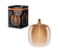 OSRAM Vintage 1906 Big Oval è una lampada decorativa dimmerabile con tecnologia magnetica a filamento LED. Offre 4,8 W,1800K, attacco E27, design marrone tè, diametro 187 mm, CRI 80.